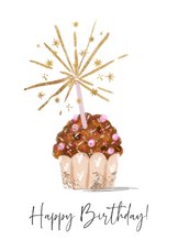 Geburtstagskarte Cupcake mit Wunderkerze