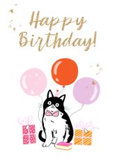 Geburtstagskarte fröhliche Katze