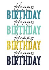 Geburtstagskarte 'Happy Birthday' mehrfarbig