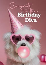 Geburtstagskarte Hund 'Birthday Diva'