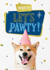 Geburtstagskarte Hund 'Let's pawty'