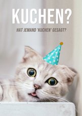 Geburtstagskarte Katze mit Partyhut