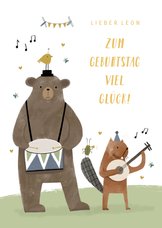 Geburtstagskarte Kind Tierorchester