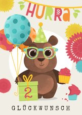 Geburtstagskarte lustiger Bär