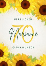 Geburtstagskarte mit Sonnenblumen