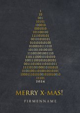 Geschäftliche Weihnachtskarte Binärsystem IT-Branche