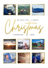Geschäftliche Weihnachtskarte international mit Fotocollage