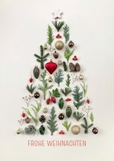 Geschäftliche Weihnachtskarte Tannenbaum natürliche Collage
