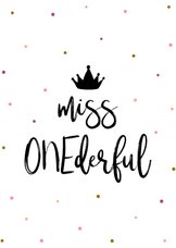 Glückwunschkarte zum 1. Geburtstag 'Miss ONEderful'