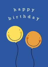 Glückwunschkarte Geburtstag Smiley-Luftballons