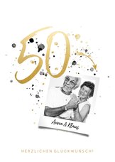 Glückwunschkarte Goldene Hochzeit 50