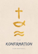 Glückwunschkarte Konfirmation christliche Symbole