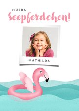 Glückwunschkarte Seepferdchen Foto & Flamingo