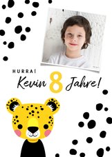 Glückwunschkarte zum Kindergeburtstag Leopard