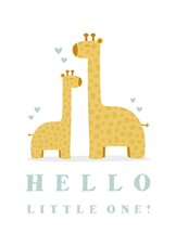 Glückwunschkarte zur Geburt mit Giraffenjunge