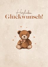 Glückwunschkarte zur Geburt Teddybär