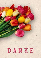 Grußkarte Danke mit Tulpen