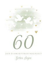 Grußkarte Glückwunsch 60. Hochzeitstag Tauben