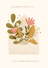 Grußkarte Gute Besserung Blumen aus Umschlag