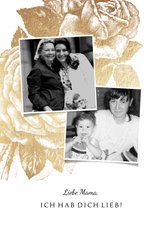 Grußkarte Muttertag goldene Rose und Fotos