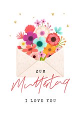 Grußkarte Muttertag Umschlag mit Blumen