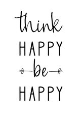 Grußkarte Spruch 'Think happy be happy'