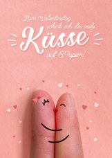 Grußkarte Valentinstag Küsse