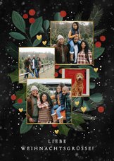 Grußkarte Weihnachten mit Fotocollage & Zweigen