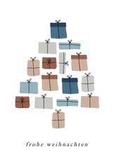 Grußkarte Weihnachtsbaum aus Geschenken