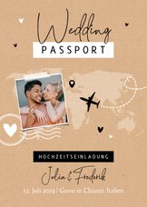 Hochzeitseinladung 'Wedding Passport' Kraftlook