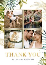 Hochzeitskarte Danksagung Fotos, Botanik & Gold