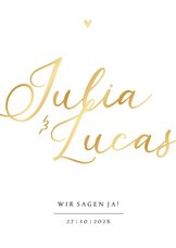 Hochzeitskarte Einladung Namen in Gold
