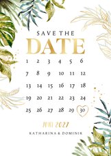 Hochzeitskarte Karte Save-the-Date Botanik & Gold