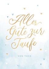 Taufkarte Für Patensohn – 'Special Godson', Mit Hase & Sternen, Gold/silber Details, 19,7x13,3 Cm