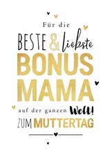 Karte 'für die liebste Bonusmama' zum Muttertag