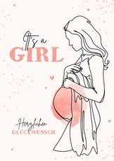 Karte Glückwunsch schwanger mit Mädchen