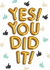 Karte Glückwunsch 'Yes! You did it'