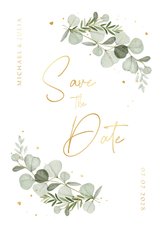 Karte Save-the-Date Hochzeit Aquarellzweige