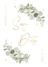 Karte Save-the-Date Hochzeit Aquarellzweige
