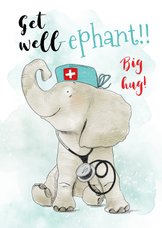 Karte zur guten Besserung mit Elefant