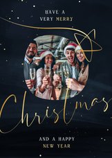 Kunden-Weihnachtskarte 'Christmas' rundes Foto