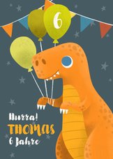 Lustige Dino-Glückwunschkarte zum Geburtstag