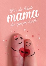 Lustige Muttertagskarte Fingerfiguren
