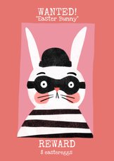 Lustige Osterkarte 'Wanted' Easter Bunny