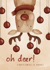 Lustige Weihnachtskarte Rentier 'Oh deer'