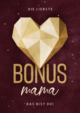 Muttertagskarte 'Bonusmama' mit Herz