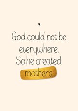 Muttertagskarte God created mothers
