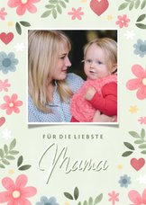 Muttertagskarte pastell mit Foto und Blumen