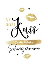 Muttertagskarte Schwiegermutter 'Ein dicker Kuss'