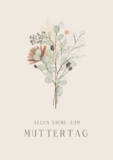 Muttertagskarte Trockenblumen & Naturtöne 